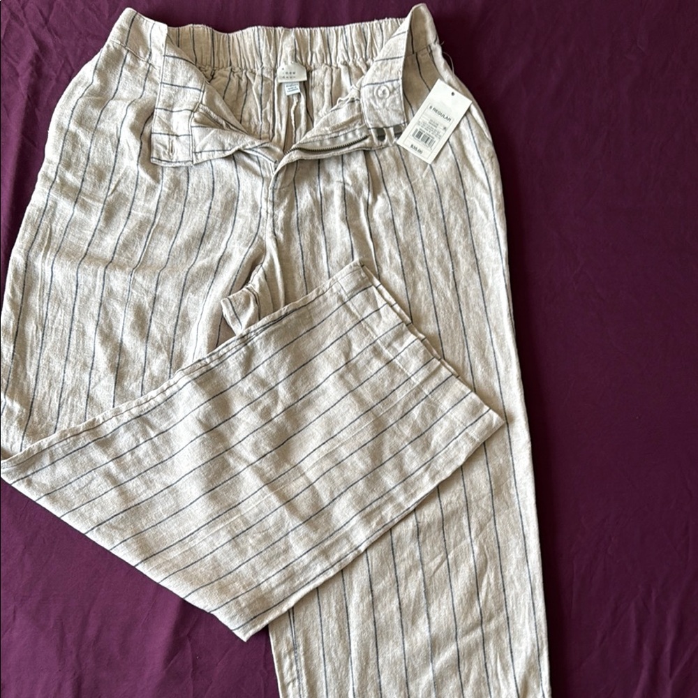 Woman’s linen Tan Pants - Picture 3 of 4